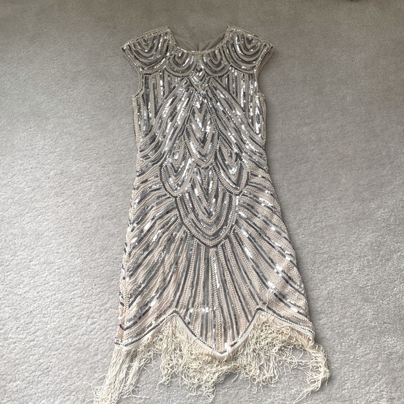 Amazon | Dresses | Cream And Silver Flapper Dress | Poshmark Amazon | Dresses | Cream And Silver Flapper Dress | Poshmark